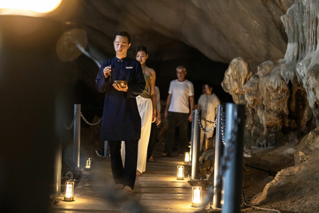 Mindful walk in Tien Ong Cave, Halong Bay